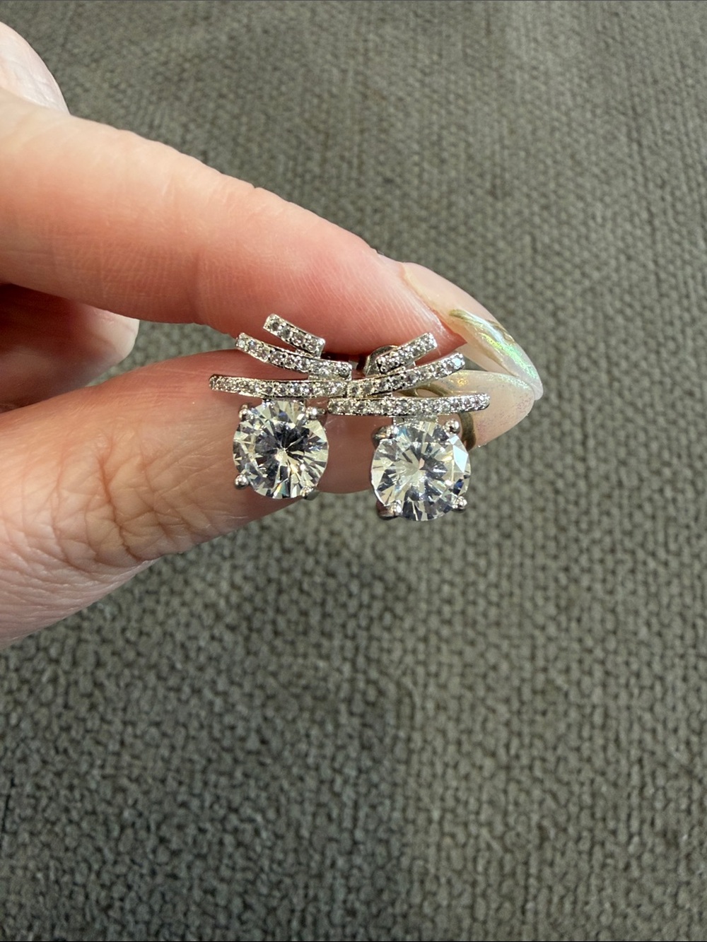 Crystal Drop Silver-Tone Dangle Earrings